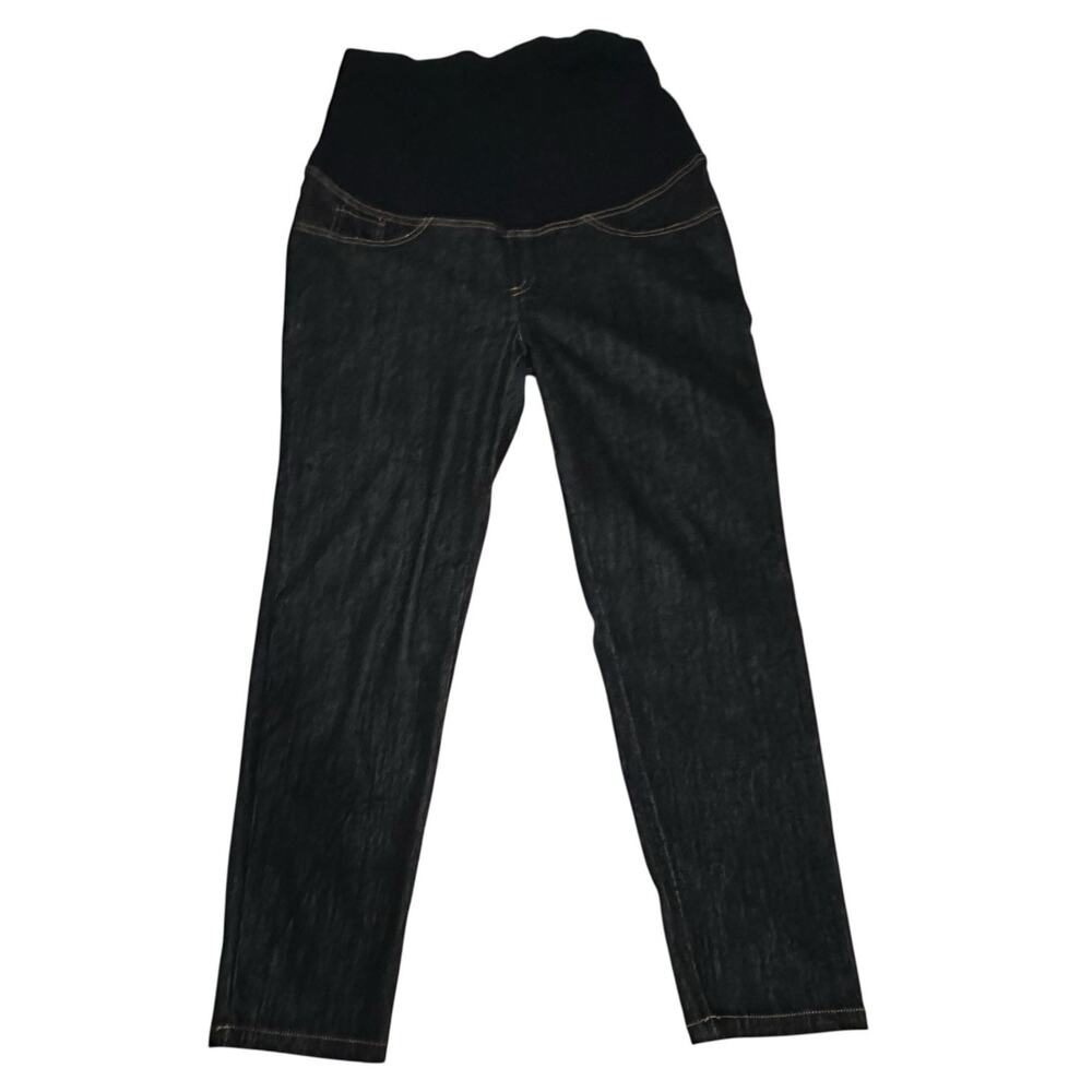 Bhome Maternity Jeans Dark Wash Straight Leg Full Belly Band L